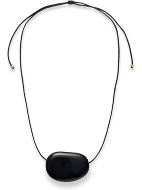Chunky 18K Gold & Silver Long Pendant Necklace, Minimalist Charm on Adjustable
